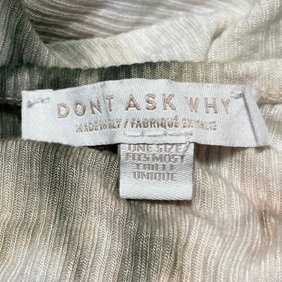 Don't Ask Why Green Cream Tie Dye Ribbed Knit Sleeveless Tank Bodysuit Top OS - Picture 3 of 3